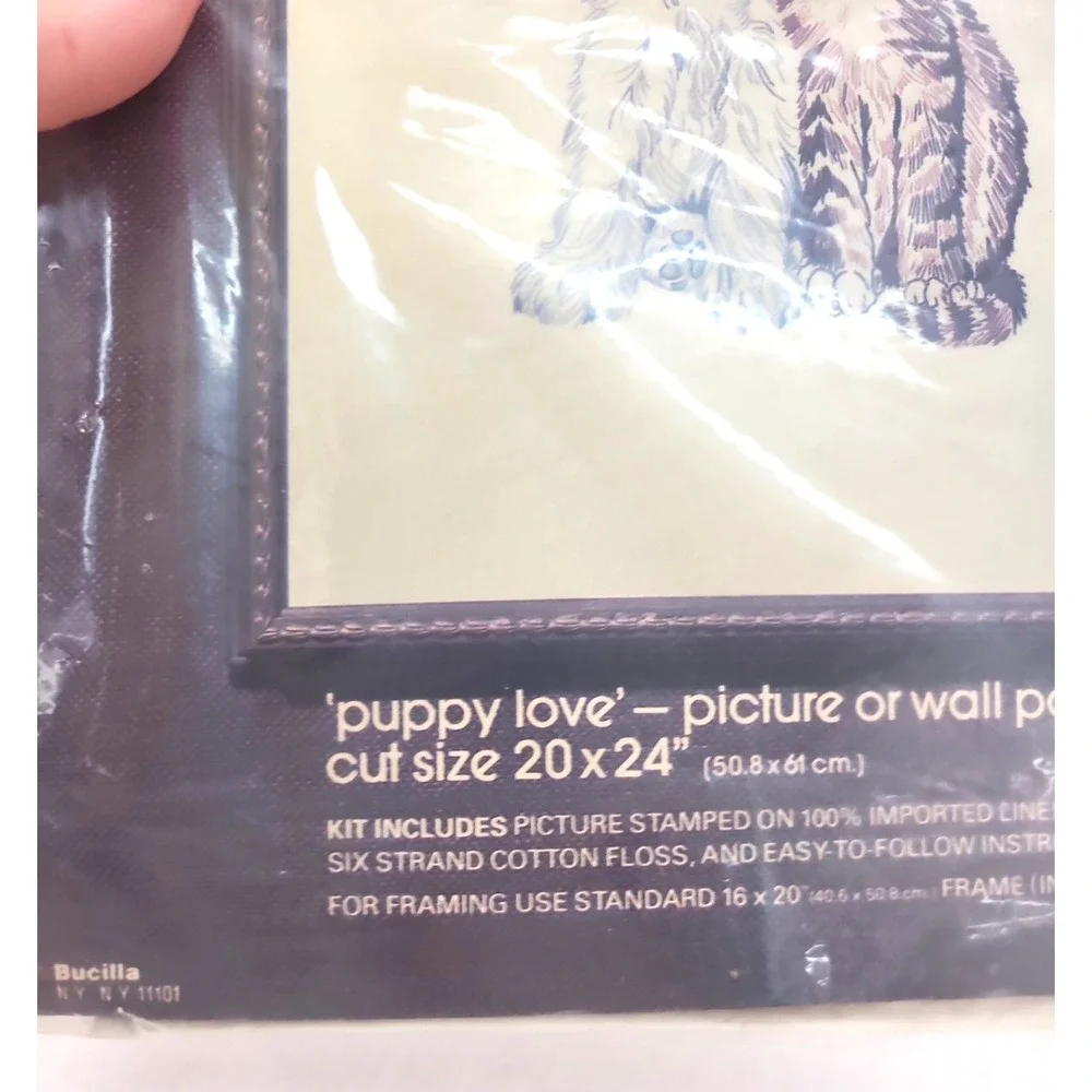 Bucilla Puppy Love Stamped Embroidery Kit #3469 Puppy & Kitten 20